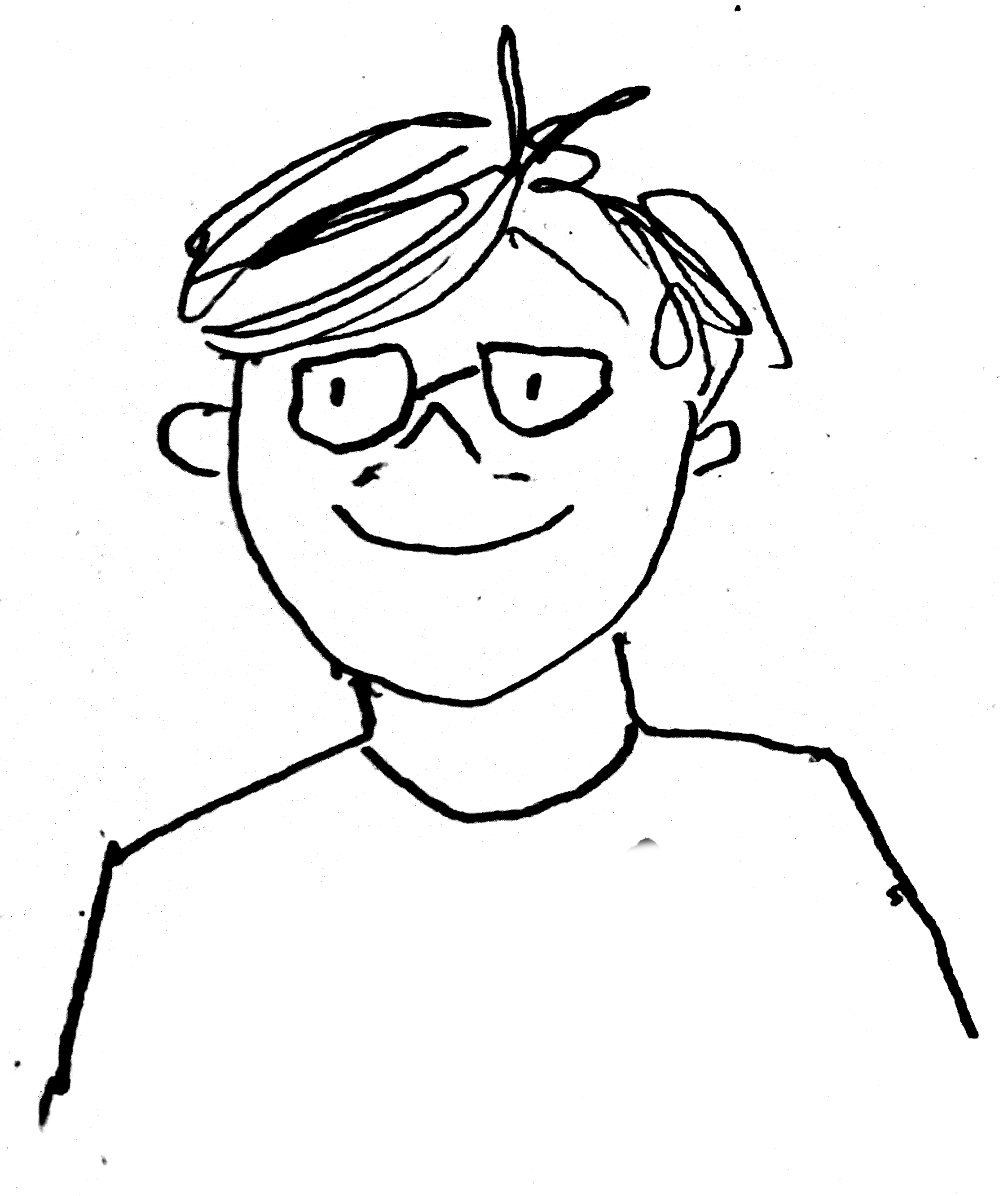 a drawing of me, george, that gives a thumbs up when you hover over it